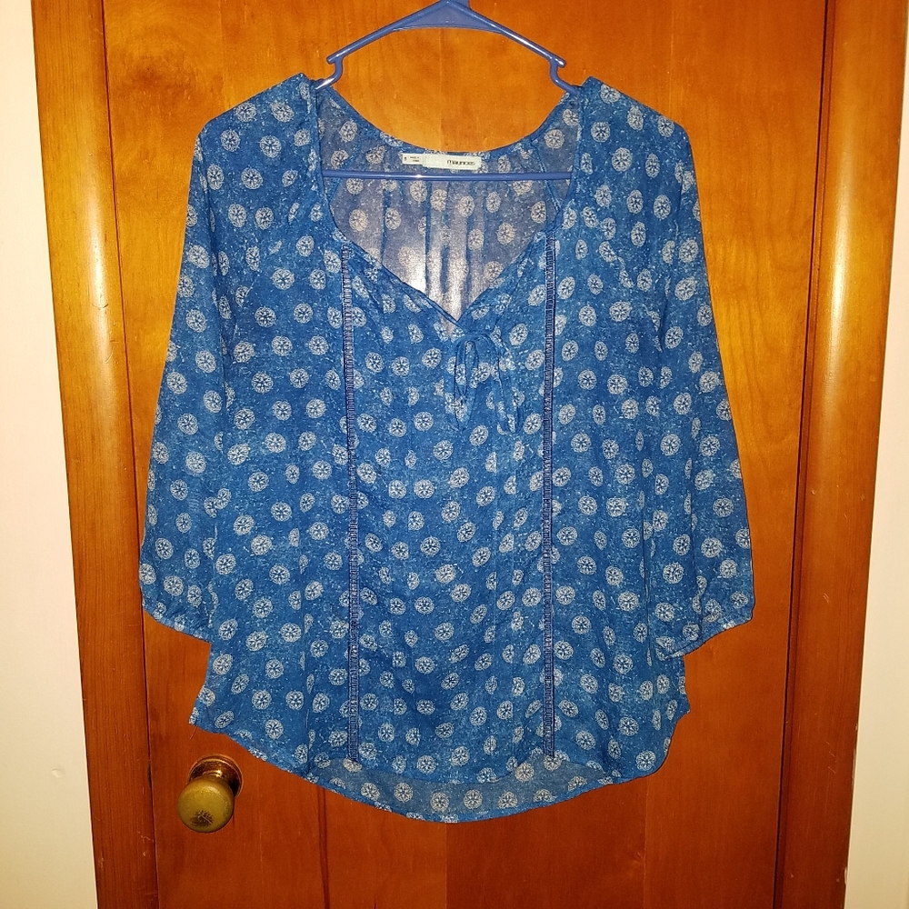 Maurices Blue and White Top